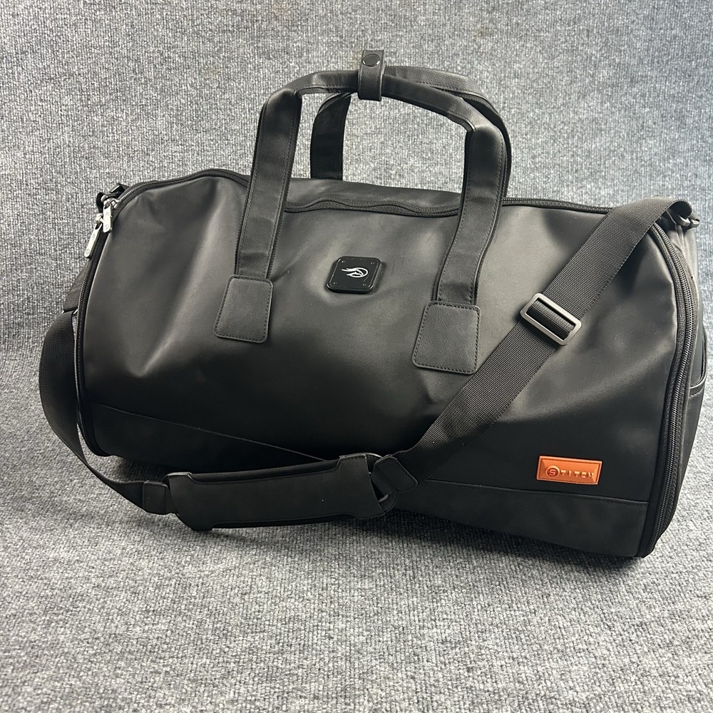 Stitch Black 22" nylon garment Duffel Bag Men Travel Carry On Shoe Compartment